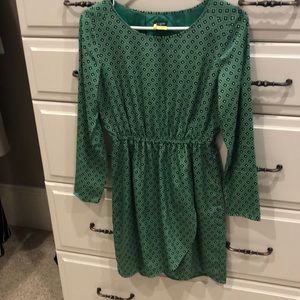 Jcrew silky green design dress